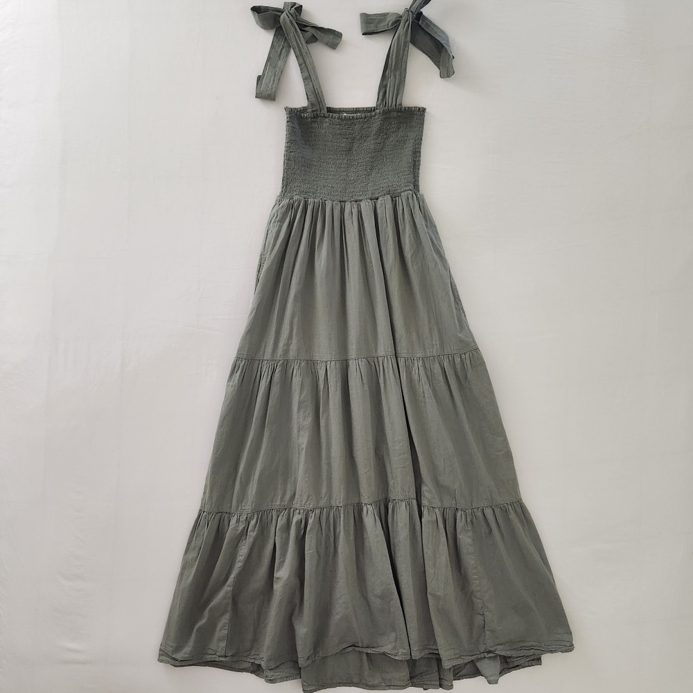 XIRENA Lorraine Tiered Maxi Dress in Olive Green - Size XS - Picture 2 of 7
